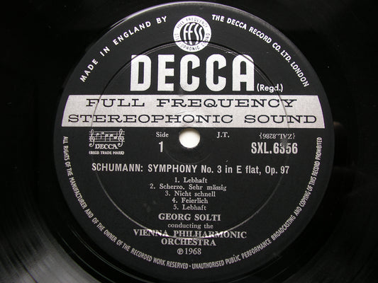 SCHUMANN: THE SYMPHONIES / OVERTURE, SCHERZO & FINALE / OVERTURE Julius Caesar     SOLTI / VIENNA PHILHARMONIC    3 LP