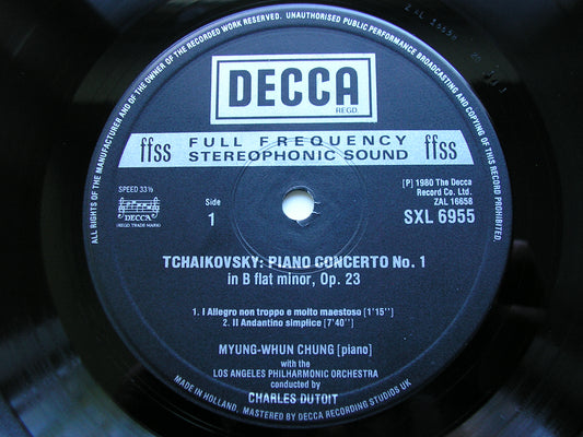 TCHAIKOVSKY: PIANO CONCERTO No. 1 / VIOLIN CONCERTO    MYUNG-WHUN CHUNG / MYUNG-WHA CHUNG / LAPO / DUTOIT     SXL 6955