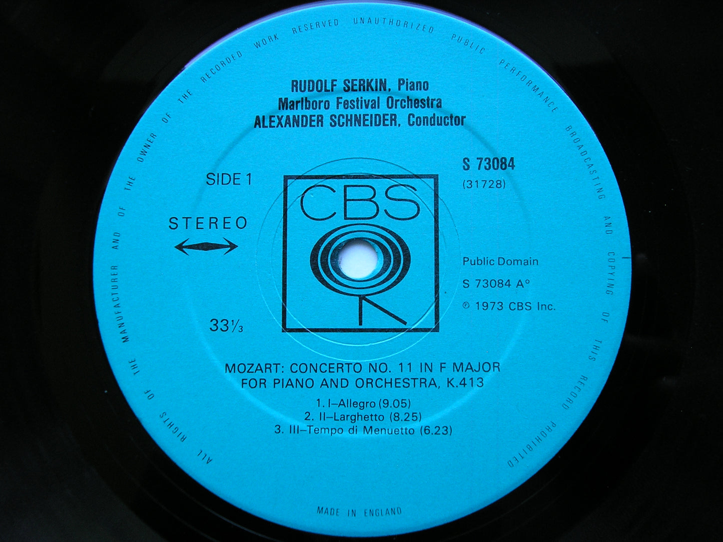 MOZART: PIANO CONCERTOS Nos. 11 & 12     SERKIN / MARLBORO FESTIVAL ORCHESTRA / SCHNEIDER    73084