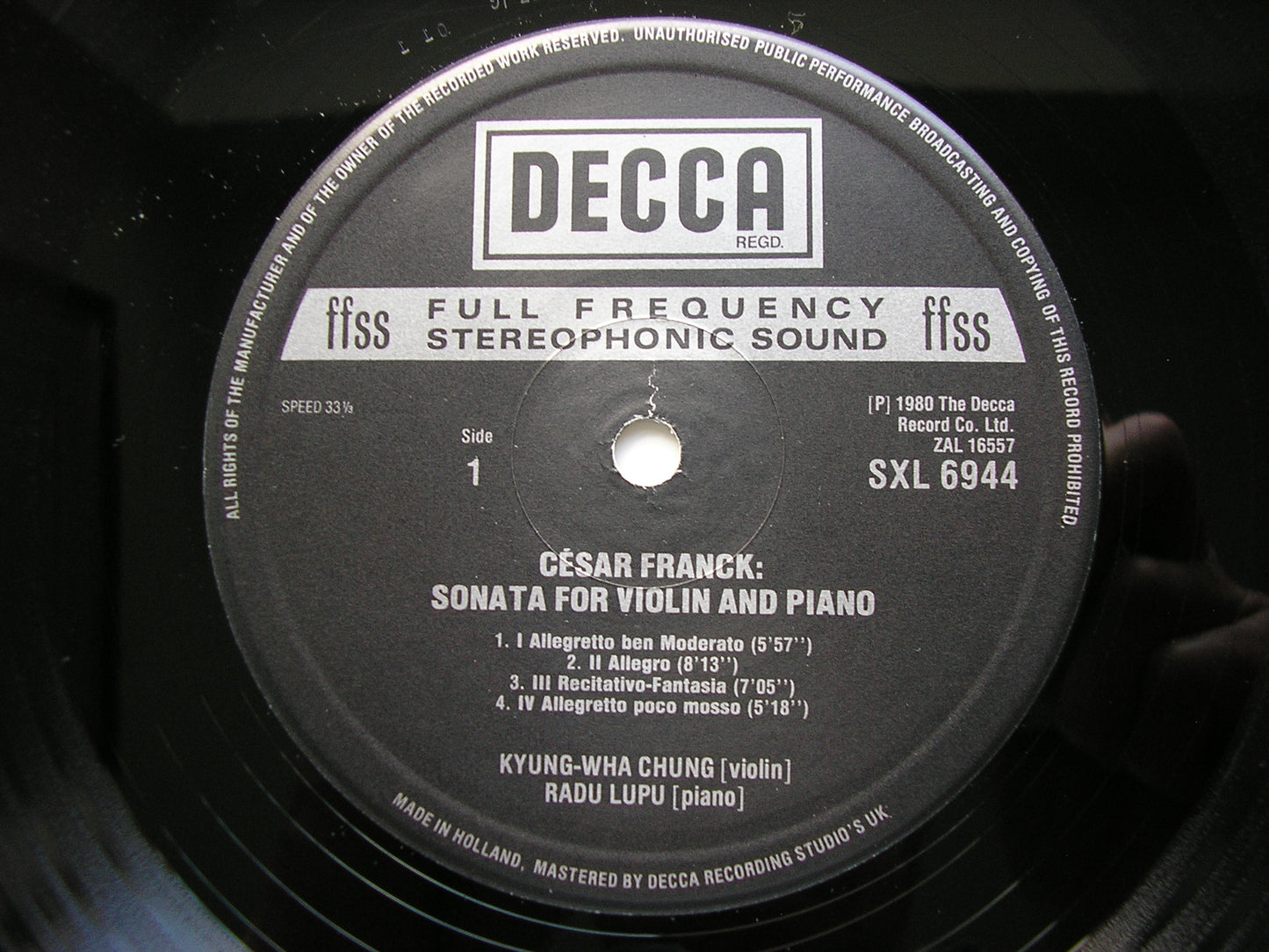 FRANCK & DEBUSSY: SONATAS FOR VIOLIN & PIANO CHUNG / LUPU SXL 6944