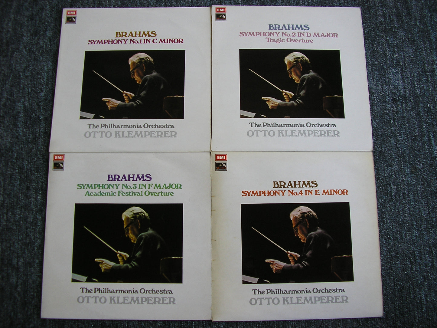 BRAHMS: THE FOUR SYMPHONIES / TWO OVERTURES KLEMPERER / PHILHARMONIA ASD 2705 / 2706 / 2707 /2708
