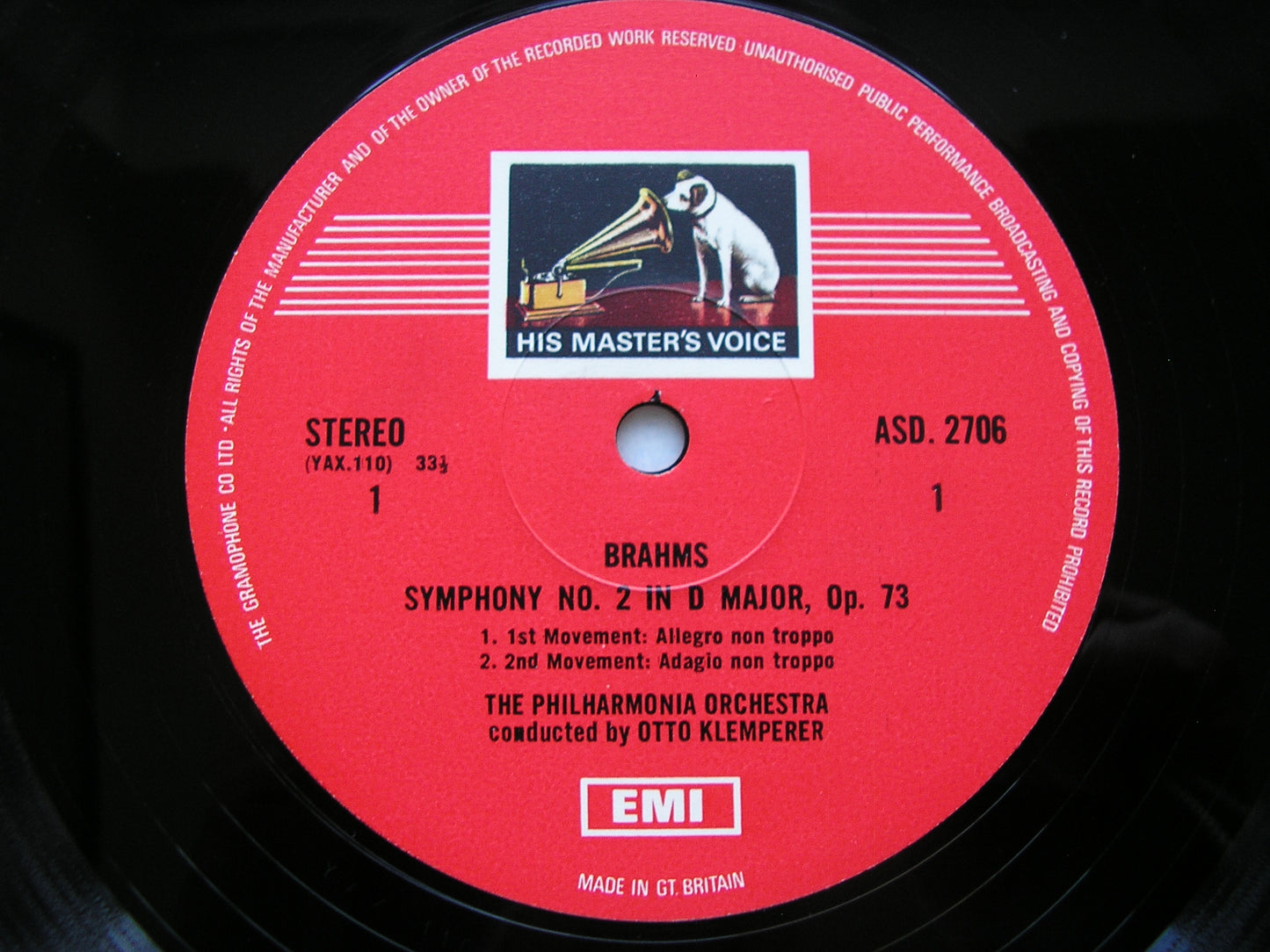 BRAHMS: THE FOUR SYMPHONIES / TWO OVERTURES KLEMPERER / PHILHARMONIA ASD 2705 / 2706 / 2707 /2708