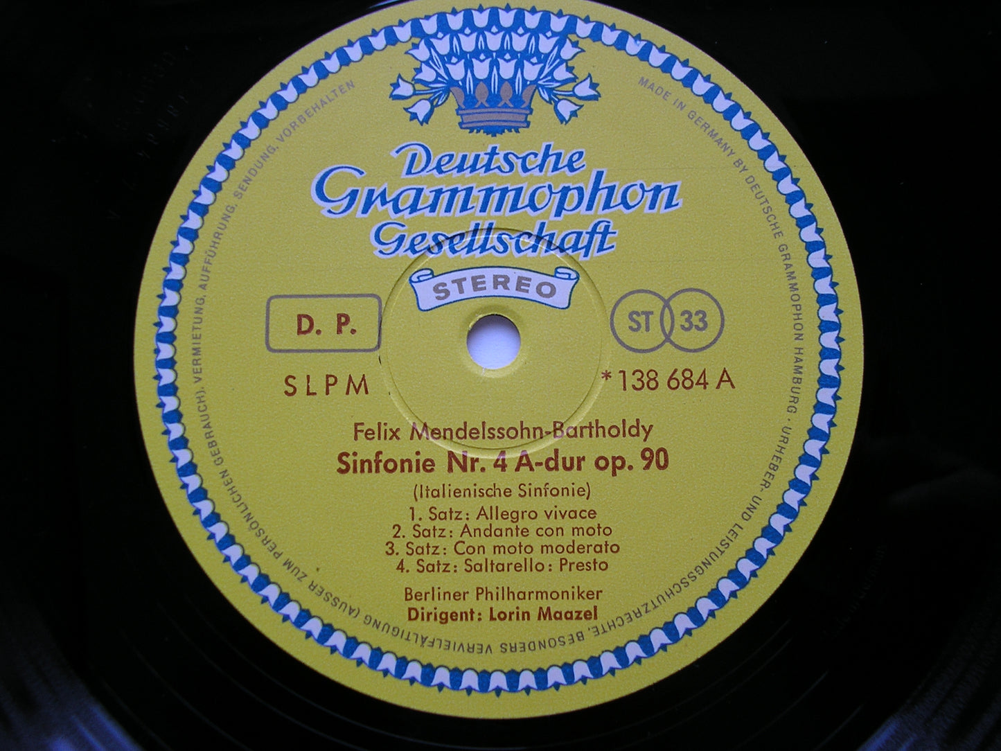 MENDELSSOHN: SYMPHONIES Nos. 4 'Italian' & 5 'Reformation' MAAZEL / BERLIN PHILHARMONIC 138 684
