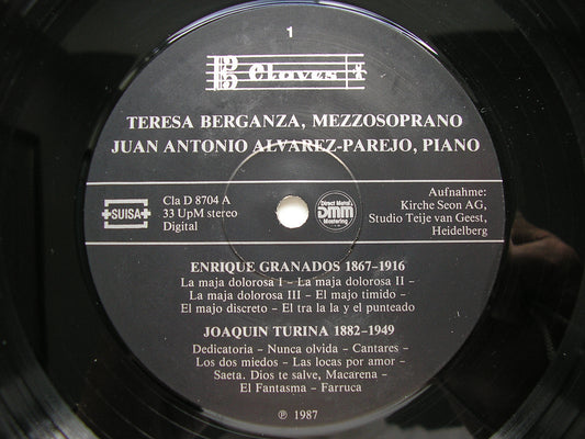 TERESA BERGANZA SINGS SPANISH SONGS: GRANADOS / TURINA / GURIDI / TOLDRA       BERGANZA / PAREJO     D 8704