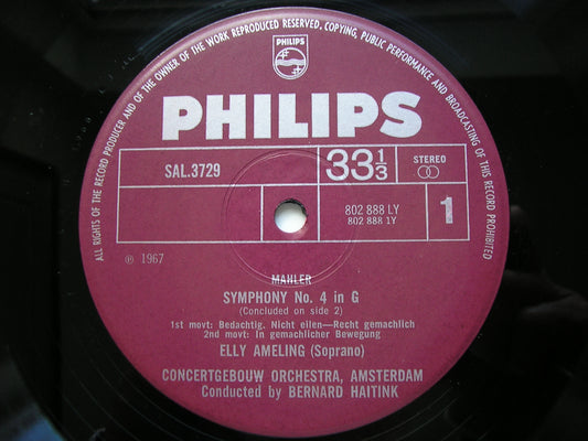 MAHLER: SYMPHONY No. 4 AMELING / CONCERTGEBOUW / HAITINK SAL 3729