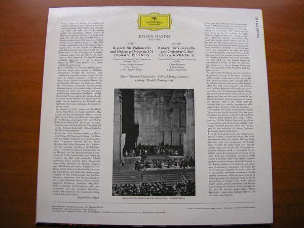 独LP Fournier, Baumgartner, Festival Strings Lucerne Boccherini/Bach Cello Concertos 138816 DEUTSCHE GRAMMOPHON /00260 Boccherini • C. Ph. E. Bach, Pierre Fournier, Festival