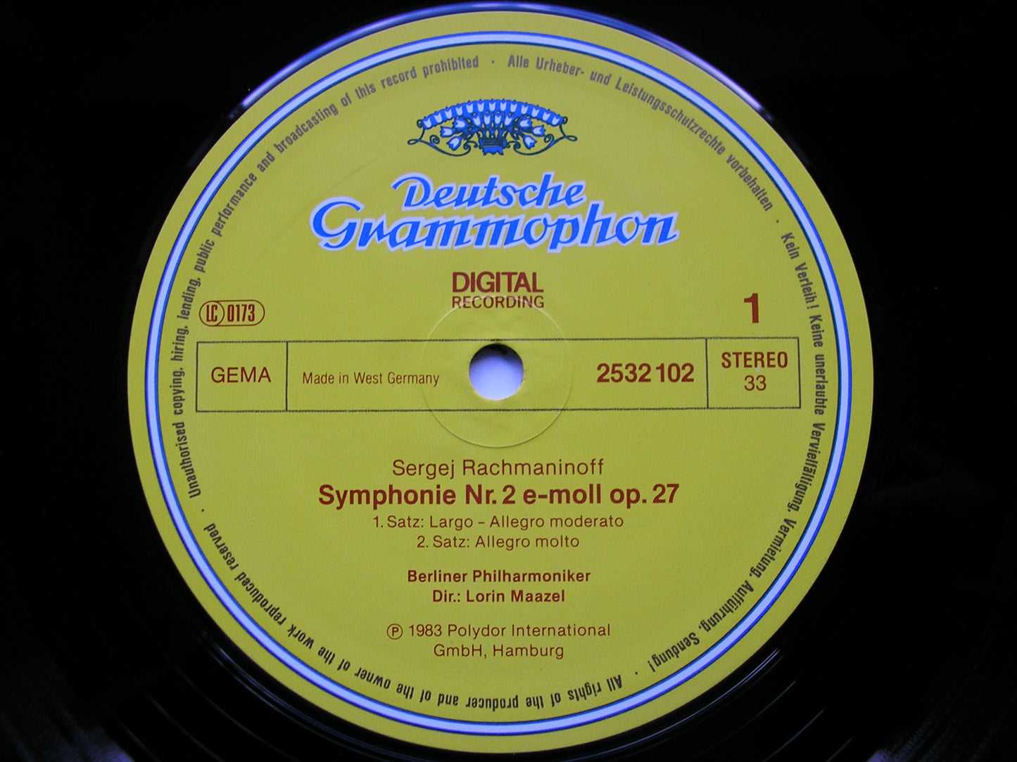 RACHMANINOV: SYMPHONY No. 2     MAAZEL / BERLIN PHILHARMONIC     2532 102