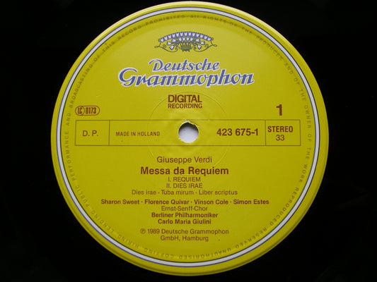 VERDI: REQUIEM SWEET / QUIVAR / COLE / ESTES / BERLIN PHILHARMONIC ORCHESTRA / GIULINI 2LP 423 674