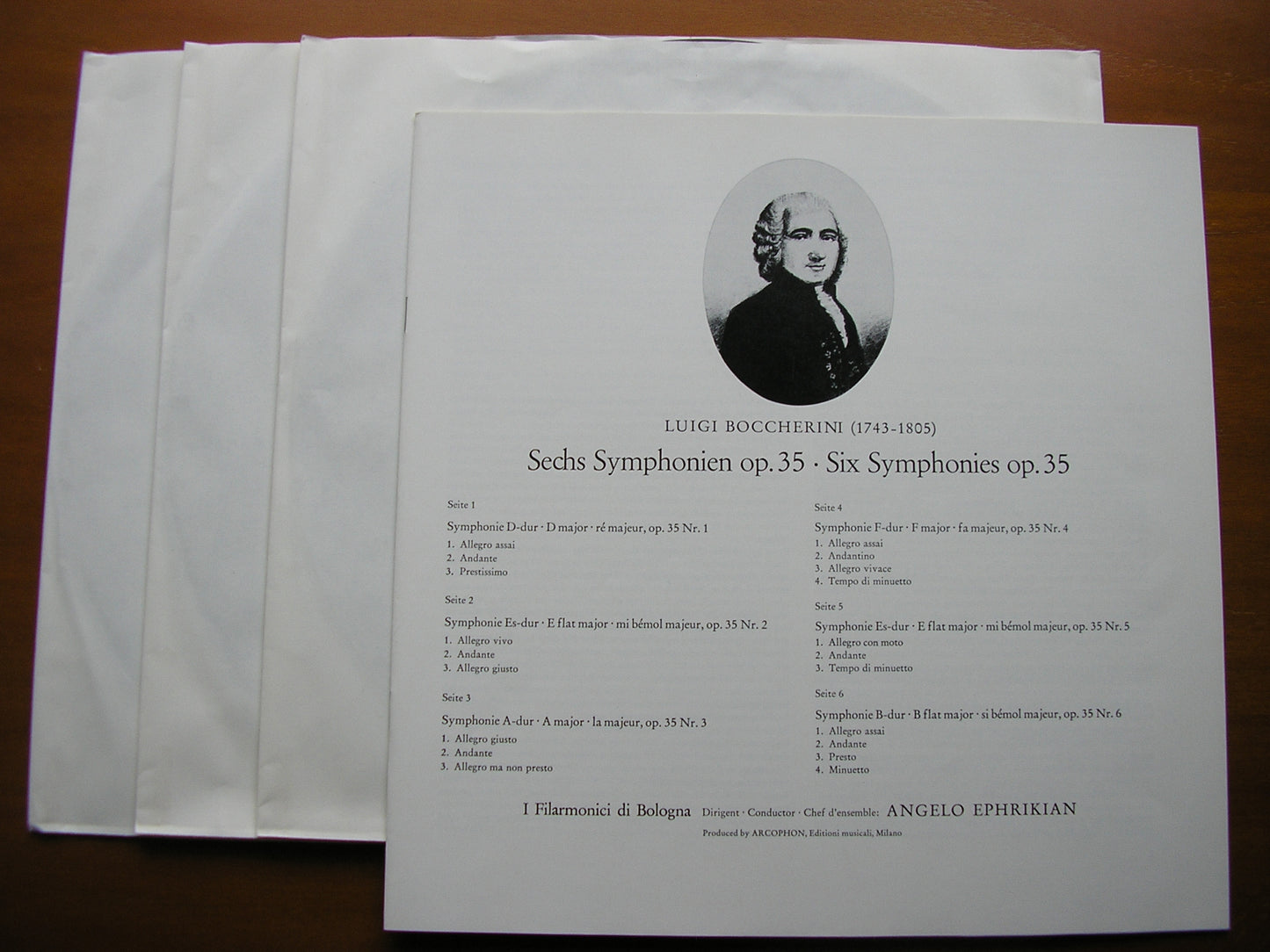 BOCCHERINI: SIX SYMPHONIES Op. 35      BOLOGNA PHILHARMONIC / EPHRIKIAN    3LP    SKH 24 T 1-3
