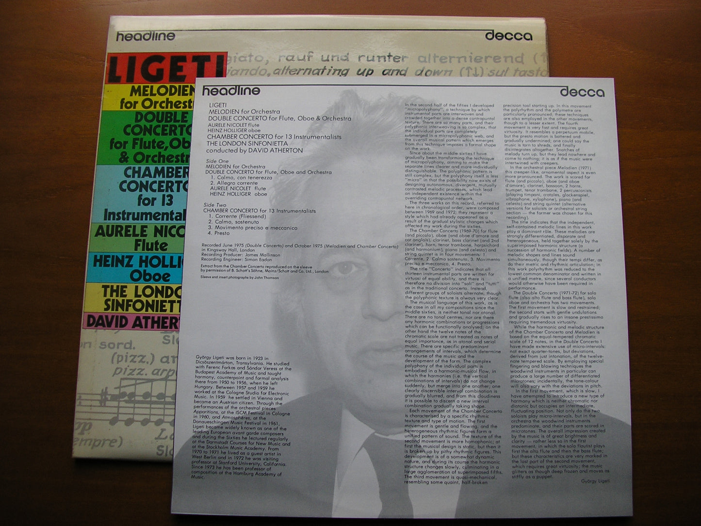 LIGETI: MELODIEN / DOUBLE CONCERTO / CHAMBER CONCERTO NICOLET / HOLLIGER / LONDON SINFONIETTA / ATHERTON HEAD 12