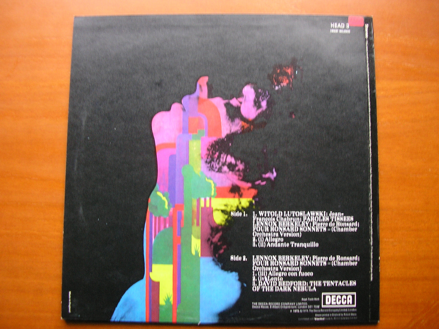 LUTOSLAWSKI: PAROLES TISSEES / BERKELEY: FOUR RONSARD SONNETS / BEDFORD: TENTACLES PEARS / LONDON SINFONIETTA / THE COMPOSERS HEAD 3