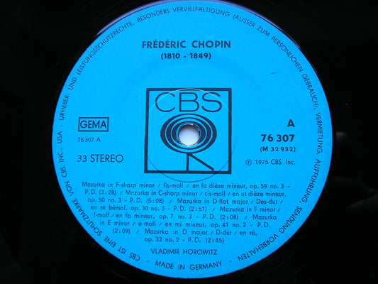 CHOPIN: SIX MAZURKAS / THREE ETUDES / POLONAISE VLADIMIR HOROWITZ 76307