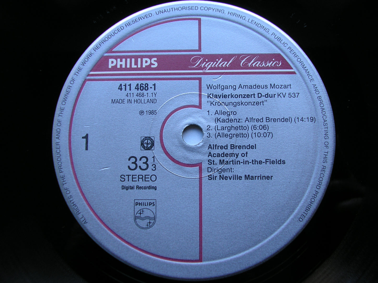 MOZART: PIANO CONCERTOS Nos. 8 & 26 'Coronation' BRENDEL / ASMIF / MARRINER 411 468