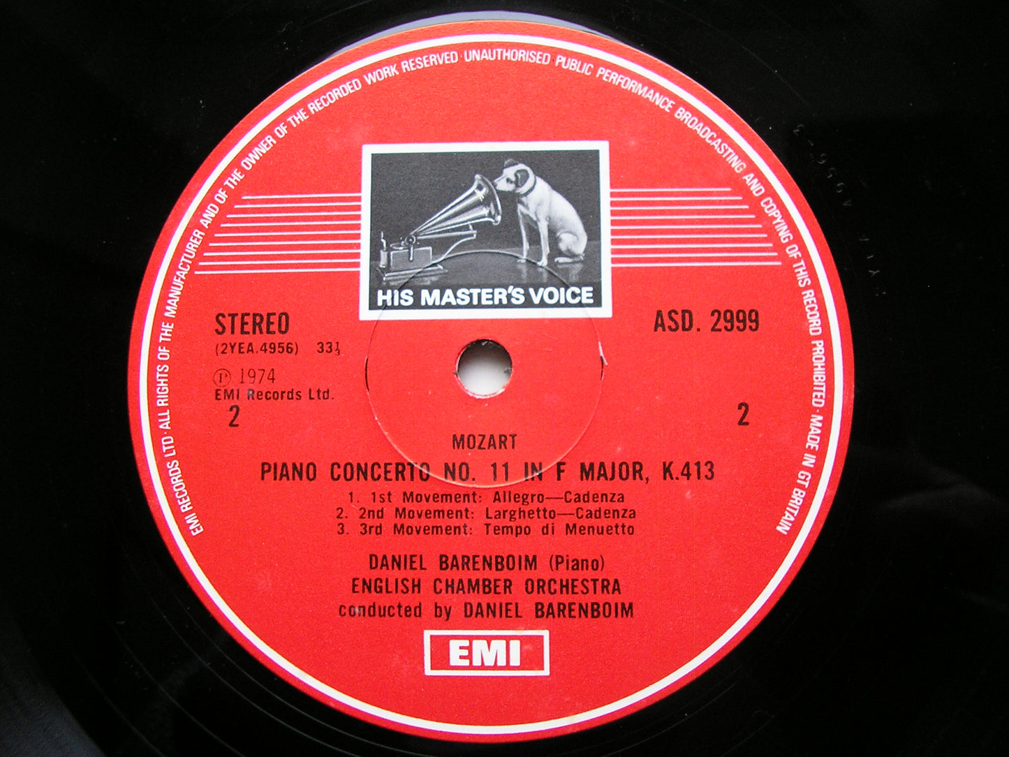 MOZART: PIANO CONCERTOS Nos. 11 & 16    BARENBOIM / ENGLISH CHAMBER ORCHESTRA    ASD 2999