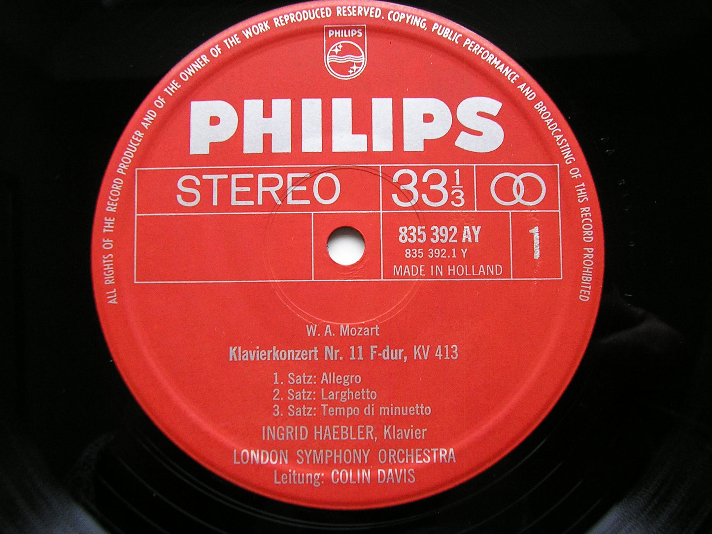 MOZART: PIANO CONCERTOS Nos. 11 & 13      HAEBLER / LONDON SYMPHONY / DAVIS     SAL 3645
