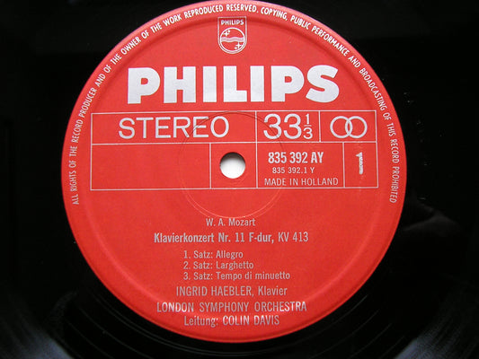 MOZART: PIANO CONCERTOS Nos. 11 & 13      HAEBLER / LONDON SYMPHONY / DAVIS     SAL 3645