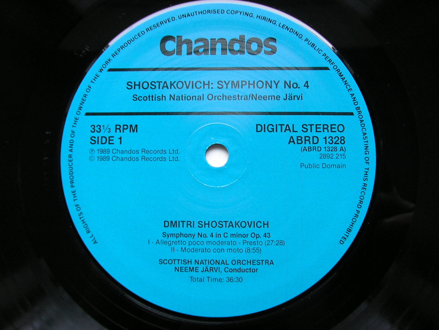 SHOSTAKOVICH: SYMPHONY No. 4 NEEME JARVI / SCOTTISH NATIONAL ORCHESTRA ABRD 1328