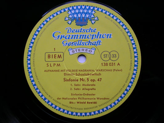 SHOSTAKOVICH: SYMPHONY No. 5     ROWICKI / WARSAW SYMPHONY ORCHESTRA     138 031