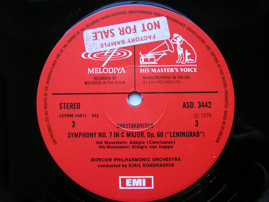 SHOSTAKOVICH: SYMPHONY No. 7 'Leningrad'     KONDRASHIN / MOSCOW PHILHARMONIC    SLS 5109