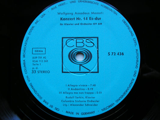 MOZART: PIANO CONCERTOS Nos. 14 & 17      SERKIN / COLUMBIA SYMPHONY / SCHNEIDER      S 72436
