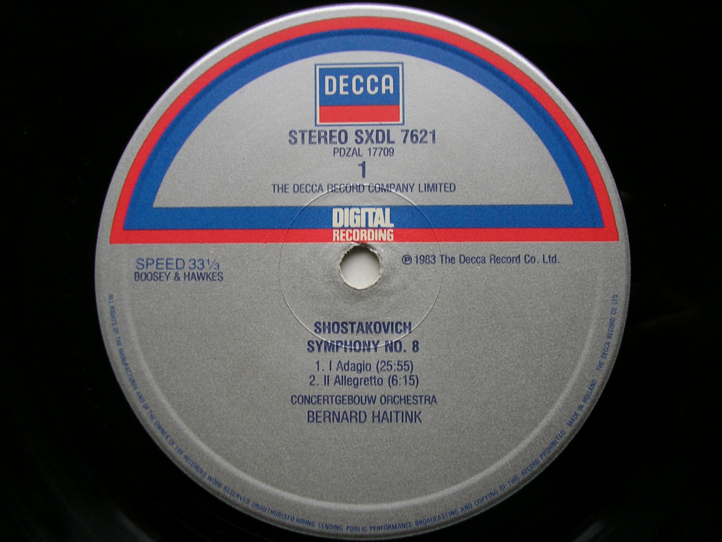 SHOSTAKOVICH: SYMPHONY No. 8 HAITINK / CONCERTGEBOUW ORCHESTRA SXDL 7621