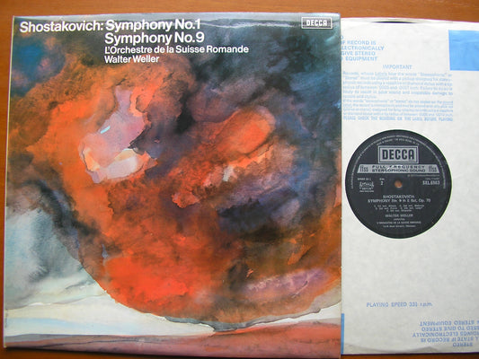 SHOSTAKOVICH: SYMPHONIES Nos. 1 & 9     WELLER / SUISSE ROMANDE    SXL 6563