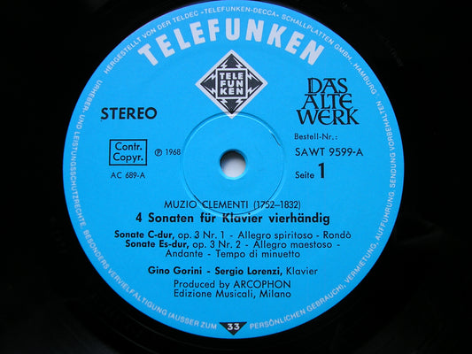 CLEMENTI: PIANO SONATAS FOR 4 HANDS GINO GORINI / SERGIO LORENZI SAWT 9599
