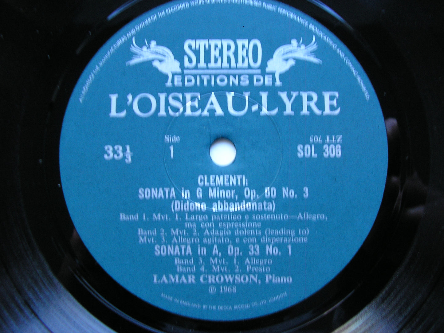 CLEMENTI: FOUR PIANO SONATAS  Voulme 1     LAMAR CROWSON     SOL 306