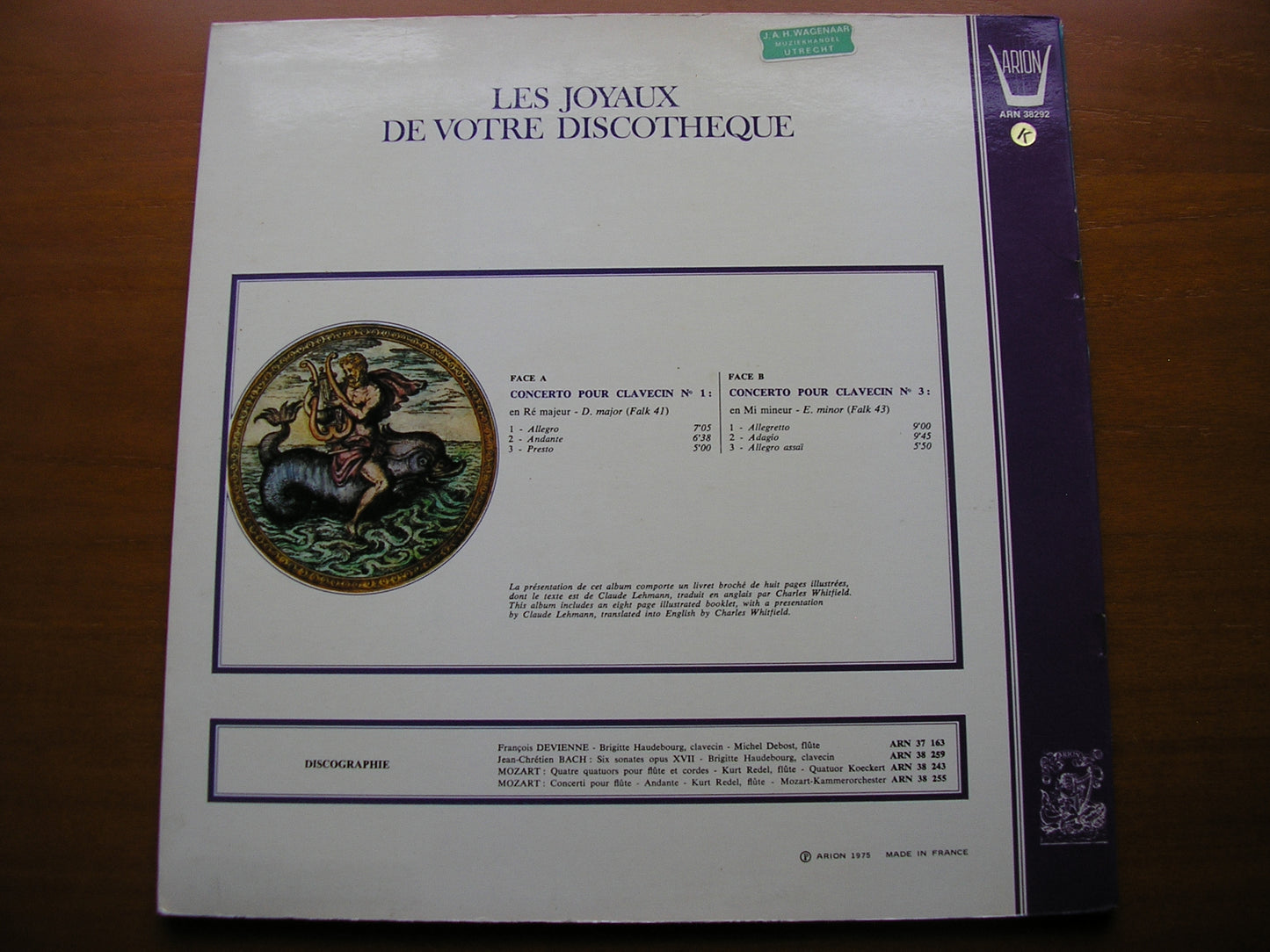 BACH, WILHELM FRIEDEMANN: HARPSICHORD CONCERTOS Nos. 1 & 3    HAUDEBOURG / PRO ARTE ORCHESTRA / REDEL     ARN 38292