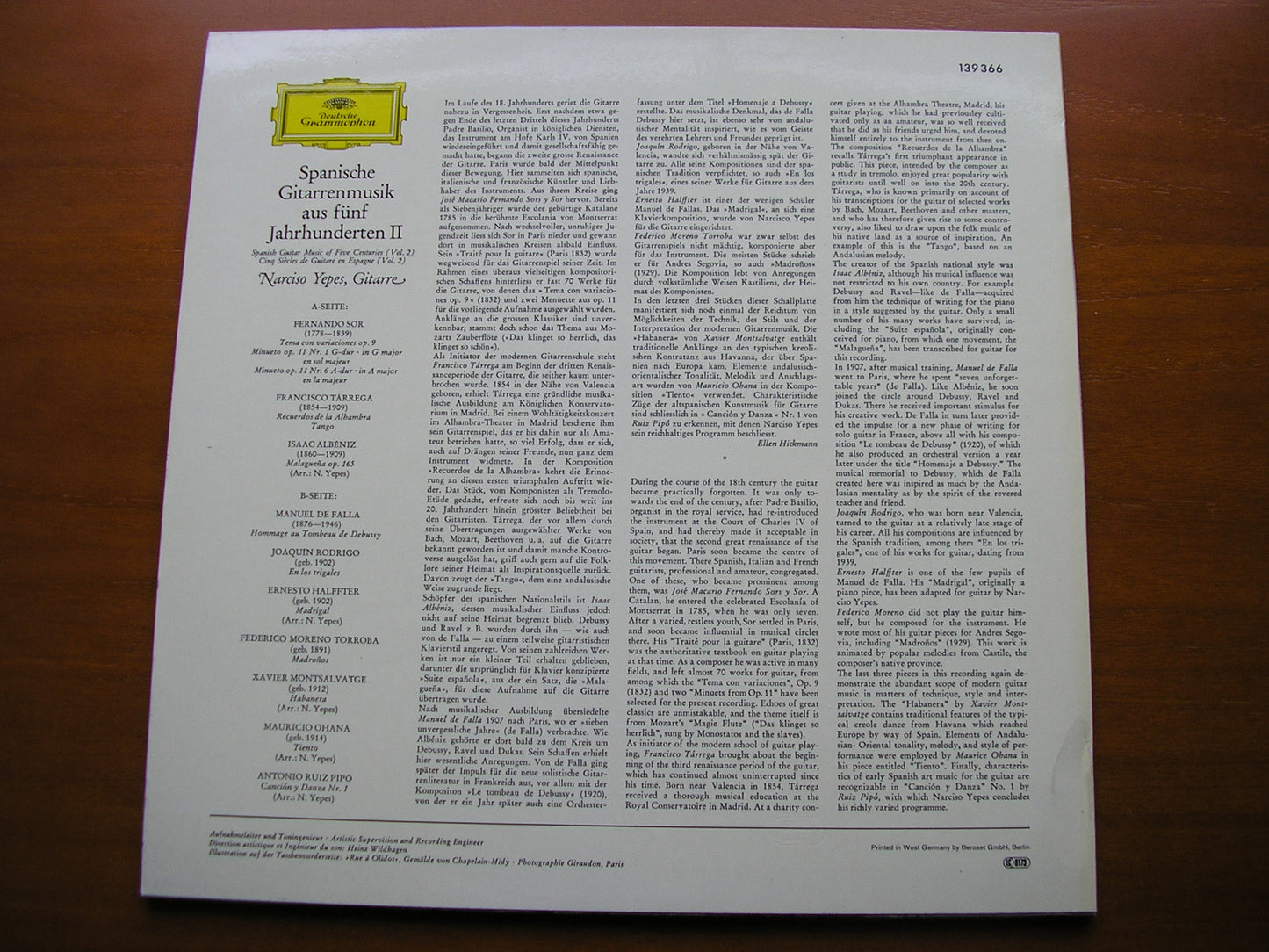 500 YEARS OF SPANISH GUITAR MUSIC Volume 2 YEPES 139 366