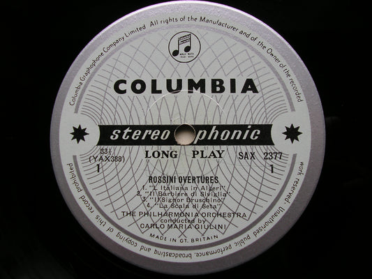 SAX 2377  ROSSINI & VERDI: OVERTURES      PHILHARMONIA / GIULINI