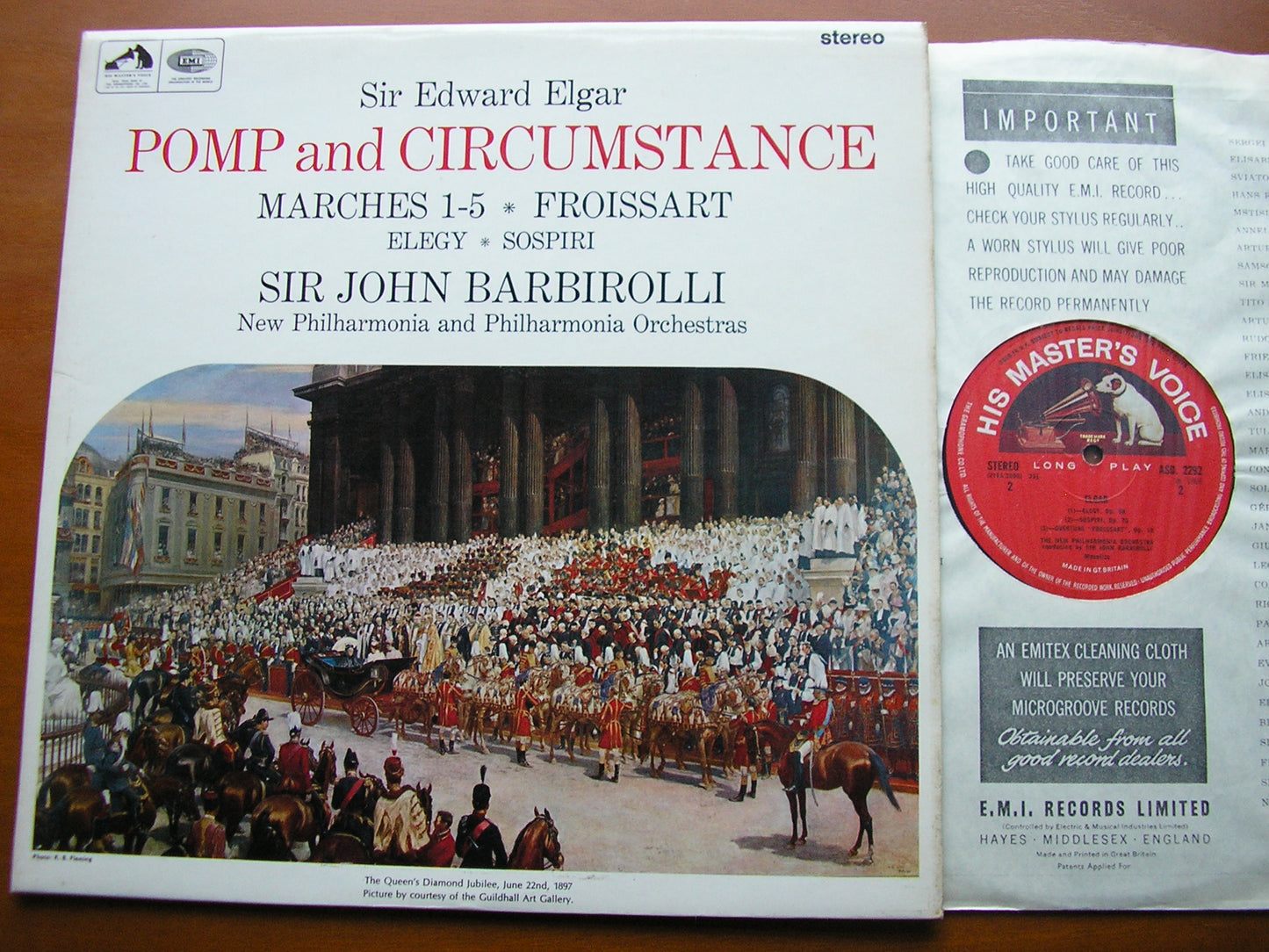 ELGAR: POMP & CIRCUMSTANCE MARCHES 1 - 5 / FROISSART / ELEGY / SOSPIRI PHILHARMONIA / NPO / BARBIROLLI ASD 2292