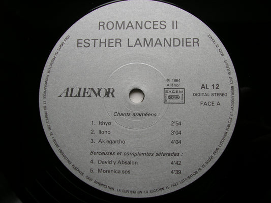 ROMANCES II       ESTHER LAMANDIER SINGS SEPHARDIC & ARAMEAN SONGS      AL 12