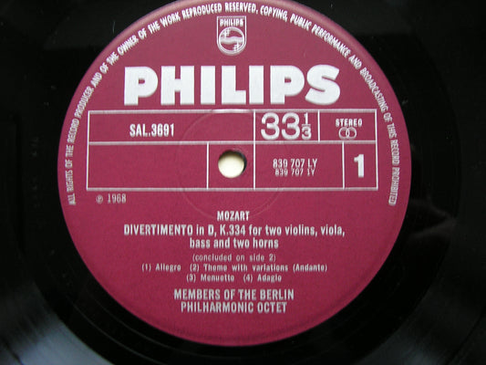 MOZART: DIVERTIMENTO K334 / QUINTET K407    BERLIN PHILHARMONIC OCTET     SAL 3691