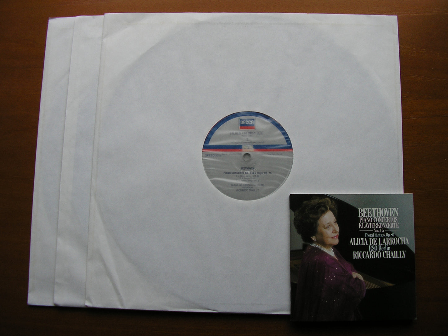 BEETHOVEN: THE PIANO CONCERTOS / CHORAL FANTASIA DE LARROCHA / BERLIN RADIO SYMPHONY / CHAILLY 3LP 414 391