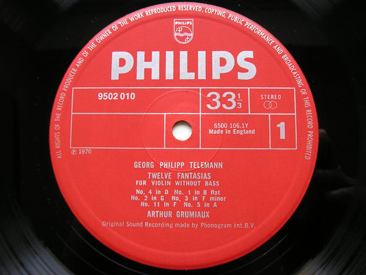 TELEMANN: 12 FANTASIE FOR SOLO VIOLIN GRUMIAUX 9502 010