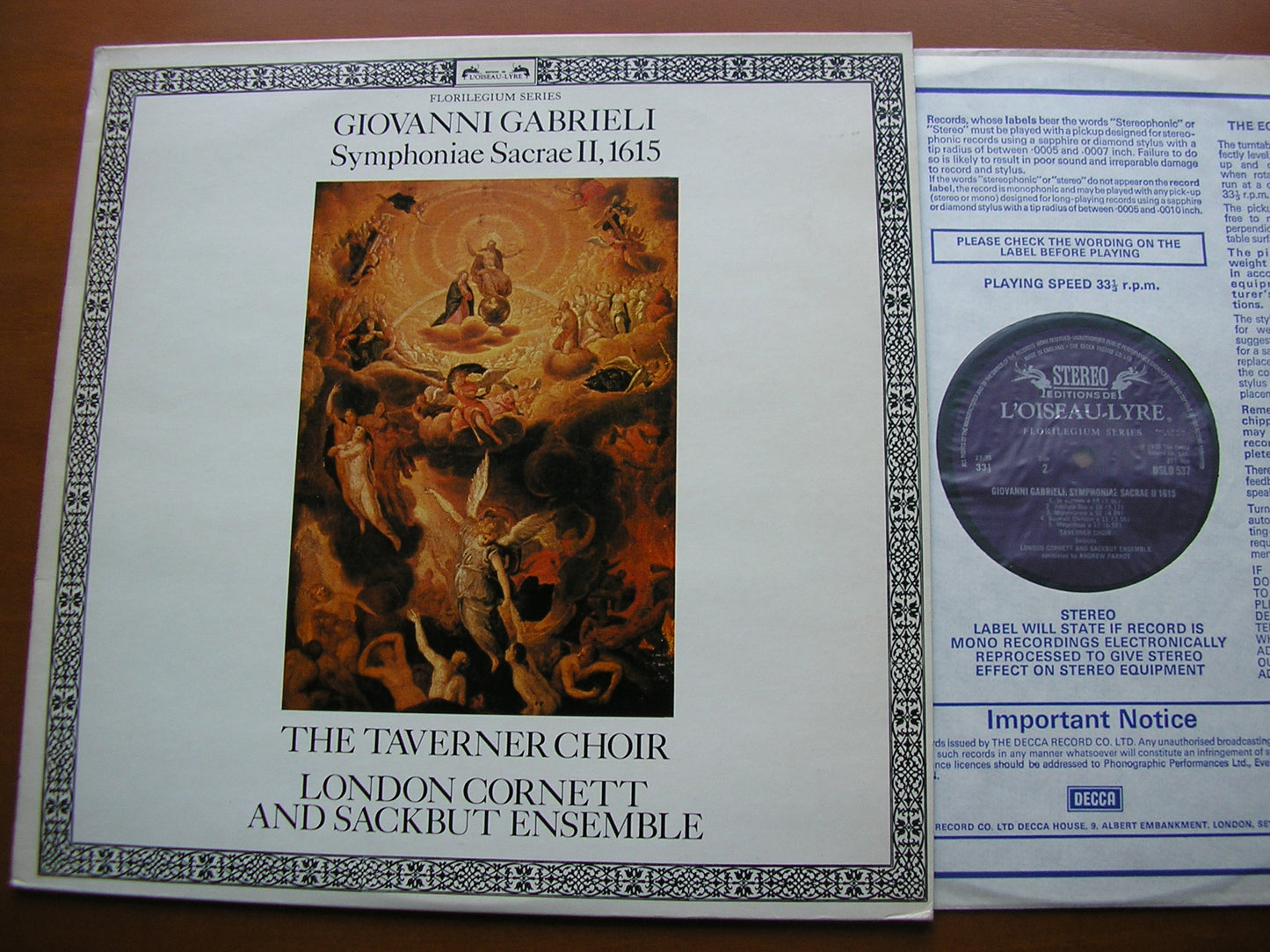 GABRIELI: SYMPHONIAE SACRE II  1615     THE TAVERNER CHOIR / LONDON CORNETT & SACKBUT ENSEMBLE / PARROTT      DSLO 537