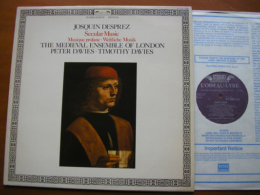 JOSQUIN: SECULAR MUSIC     THE MEDIEVAL ENSEMBLE OF LONDON / DAVIES     411 938