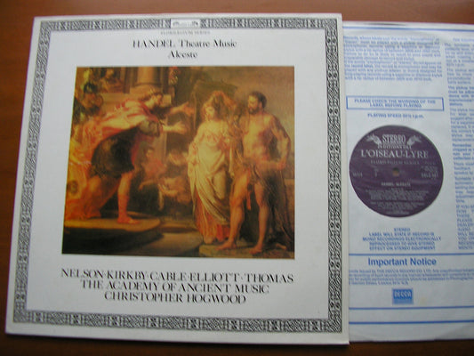 HANDEL: THEATRE MUSIC 'Alceste'     SOLOISTS / ACADEMY OF ANCIENT MUSIC / HOGWOOD      DSLO 581