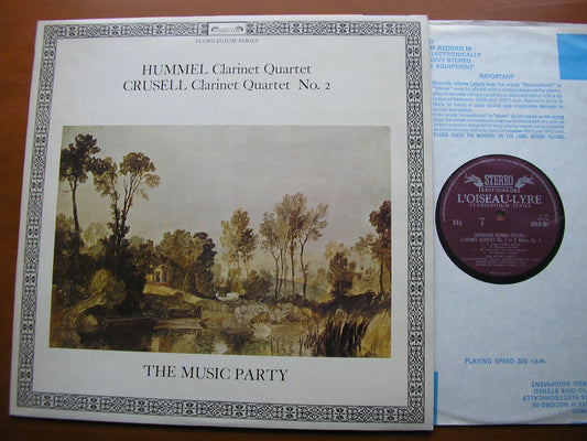 HUMMEL: CLARINET QUARTET / CRUSSELL: CLARINET QUARTET No. 2     THE MUSIC PARTY    DSLO 501