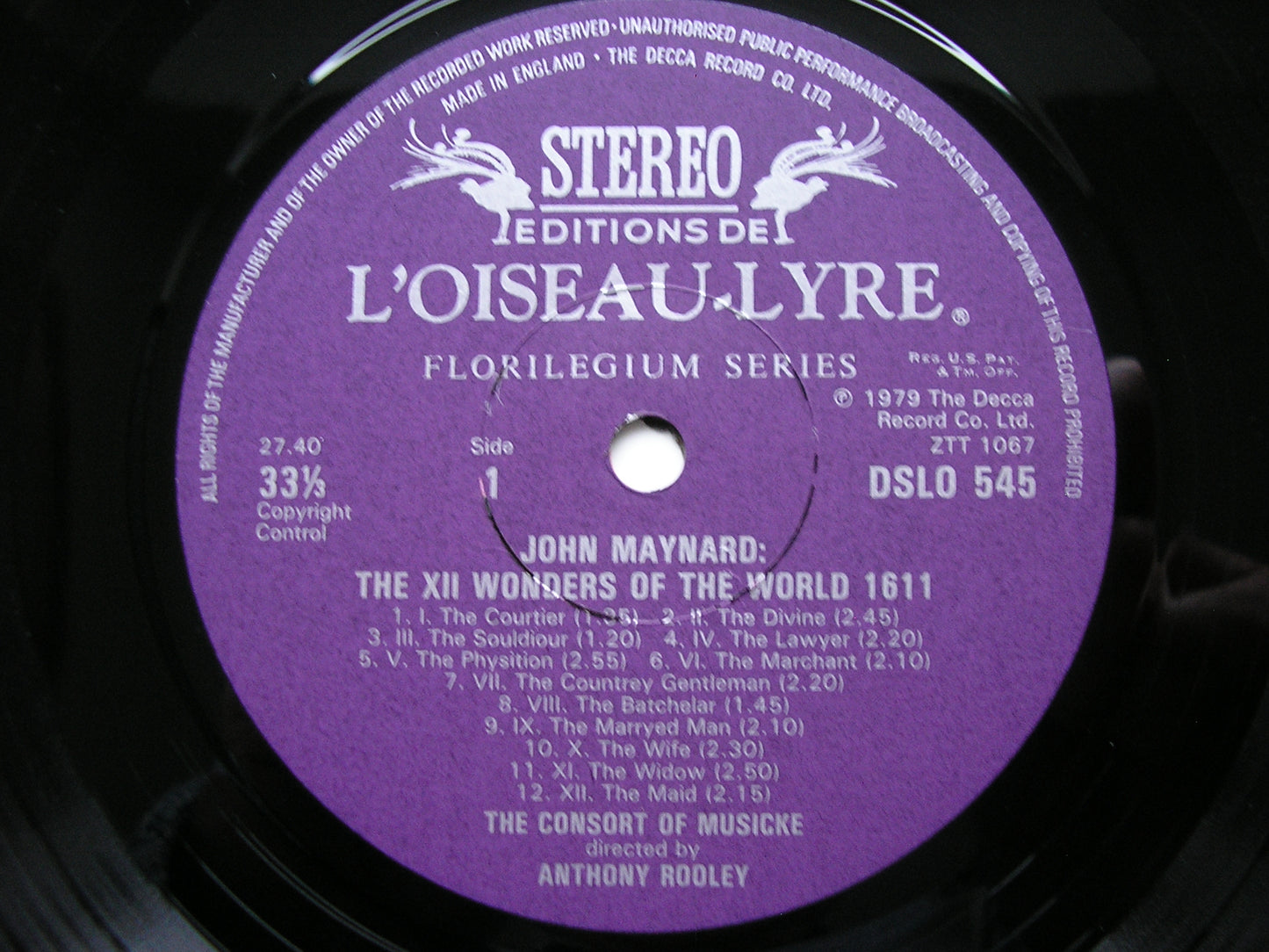 MAYNARD: THE 12 WONDERS OF THE WORLD      THE CONSORT OF MUSICKE / ROOLEY    DSLO 545