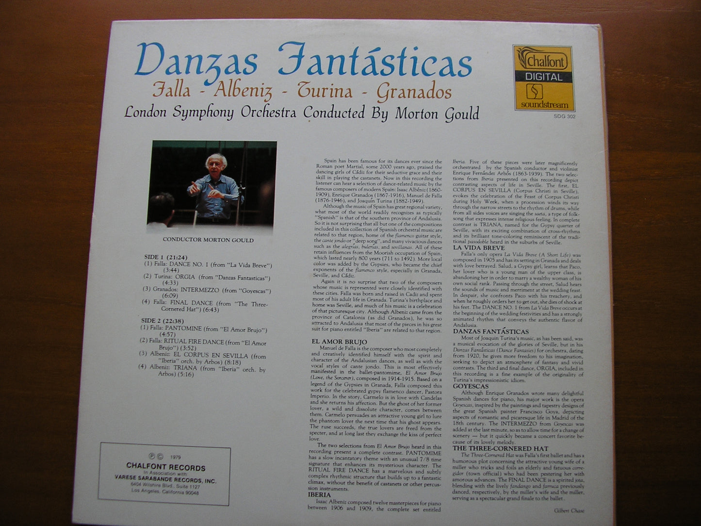DANZAS FANTASTICAS: FALLA / ALBENIZ / TURINA / GRANADOS      GOULD / LONDON SYMPHONY ORCHESTRA      SDG 302