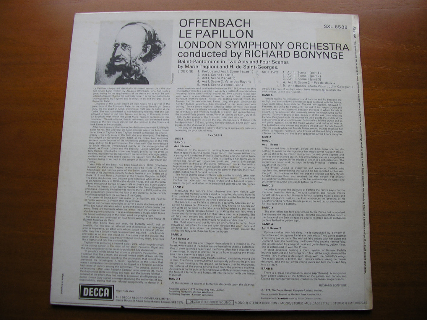 OFFENBACH: LE PAPILLON      BONYNGE / LONDON SYMPHONY      SXL 6588
