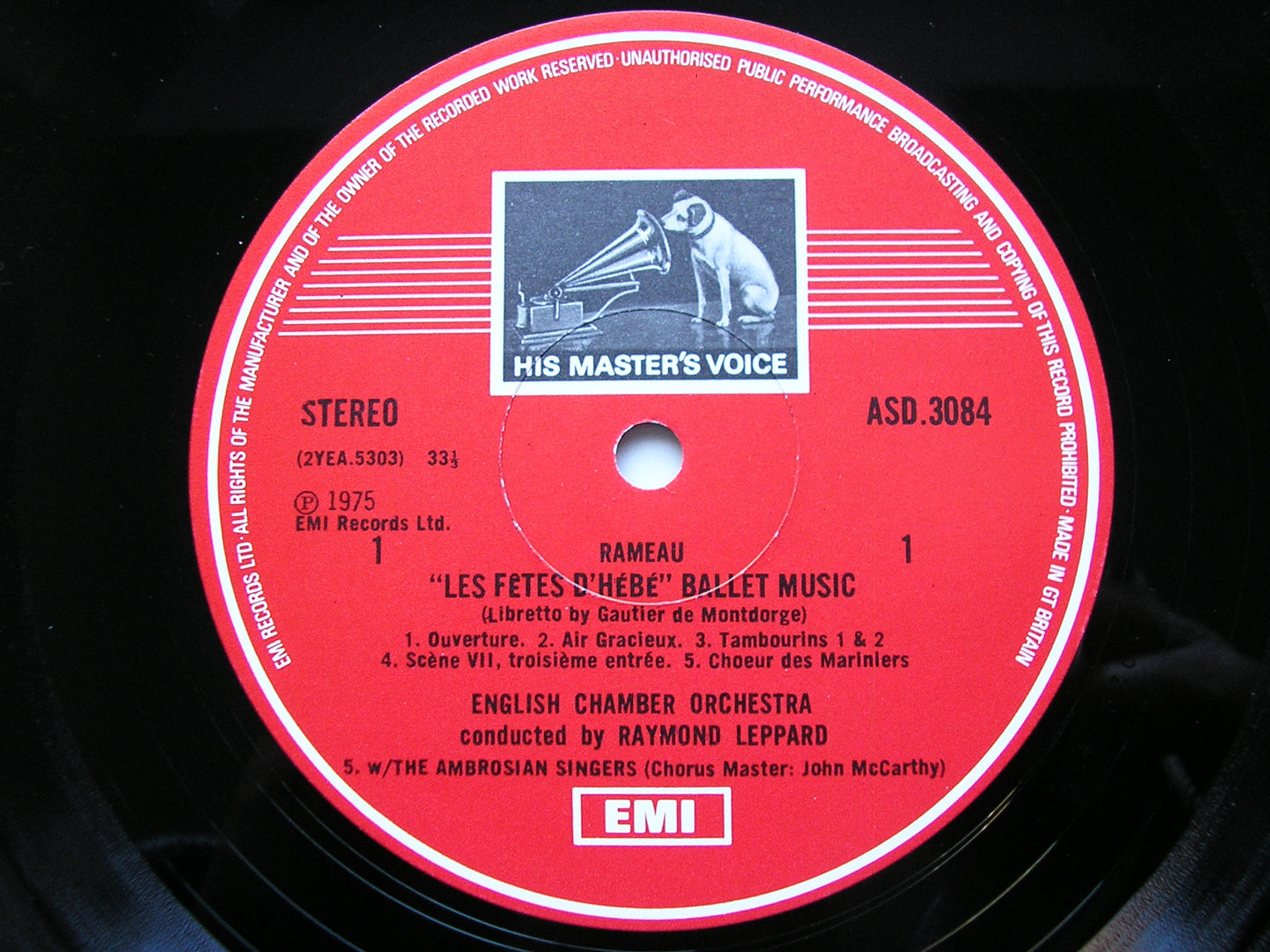 RAMEAU: LES FETES d'HEBE     CONNORS / ENGLISH CHAMBER ORCHESTRA / LEPPARD     ASD 3084