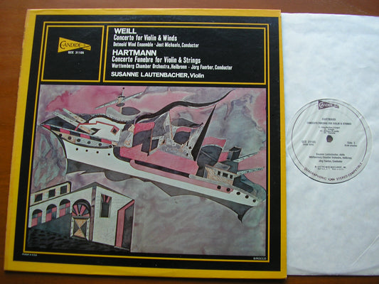 WEILL: CONCERTO FOR VIOLIN & WINDS / HARTMANN: CONCERTO FUNEBRE FOR VIOLIN & STRINGS     LAUTENBACHER / DETMOLD WIND / WURTTEMBERG CHAMBER ORCHESTRA / FAERBER     QCE 31105