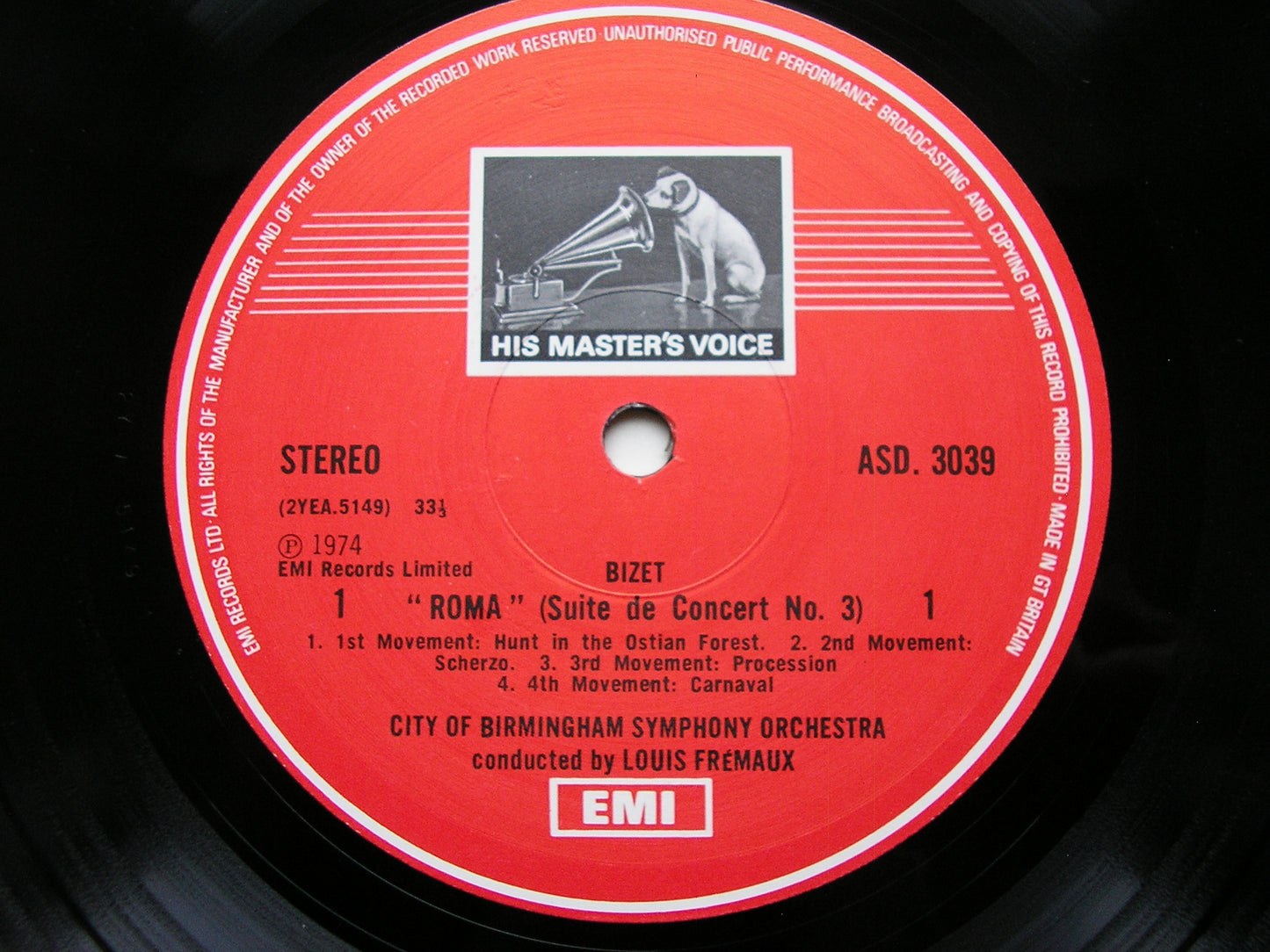 BIZET: SYMPHONY in C / ROMA     FREMAUX / CITY OF BIRMINGHAM SYMPHONY    ASD 3039
