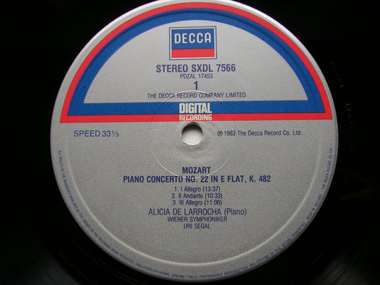 MOZART: PIANO CONCERTOS Nos. 22 & 19      LARROCHA / VIENNA SYMPHONY / SEGAL    SXDL 7566