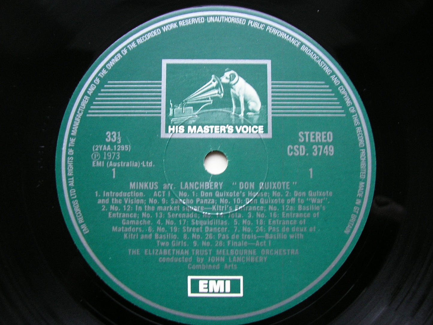 MINKUS: DON QUIXOTE complete ballet      LANCHBERY / ELIZABETHAN TRUST ORCHESTRA     CSD 3749