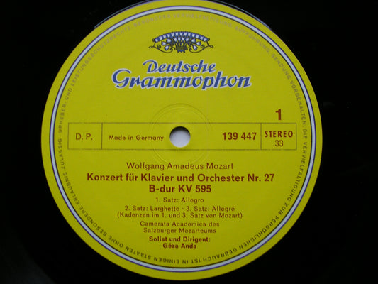 MOZART: PIANO CONCERTOS Nos. 27 & 1      GEZA ANDA / CAMERATA ACADEMICA DES SALBURGER MOZARTEUMS     139 447