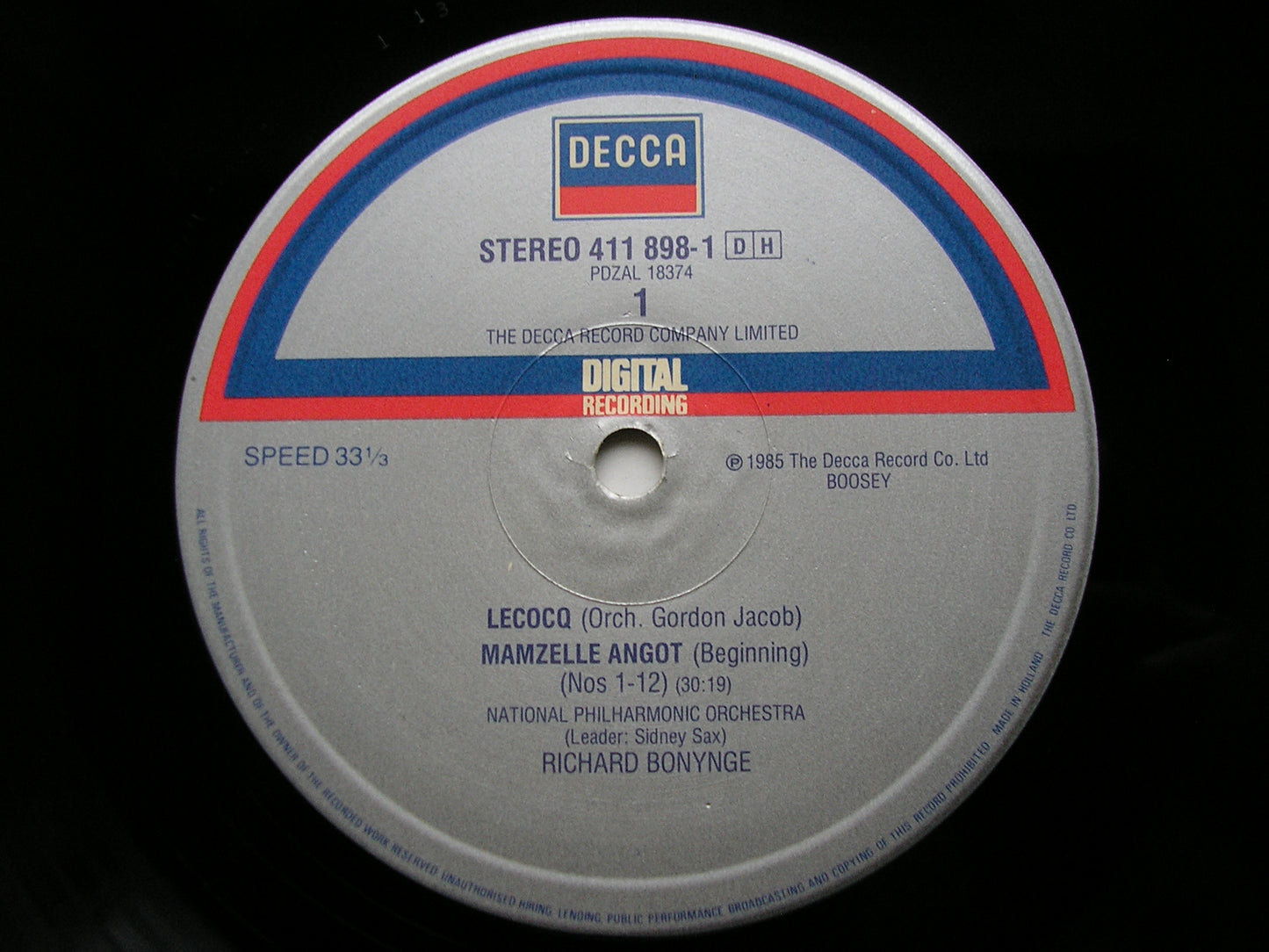 WEBER / BERLIOZ / LECOCQ: BALLET MUSIC BONYNGE / NATIONAL PHILHARMONIC 411 898